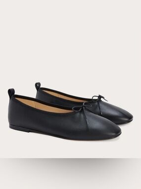 Everlane Black Leather Day ballet Flats size 10 Made in Italy
